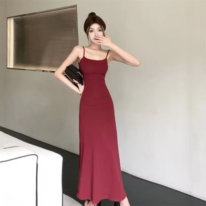 Suspender Fishtail Hem Dress