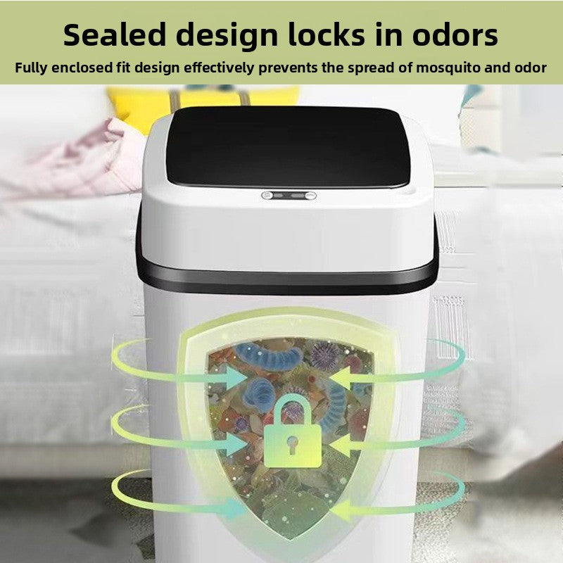 Commercial Smart Sensor Trash Can with Button