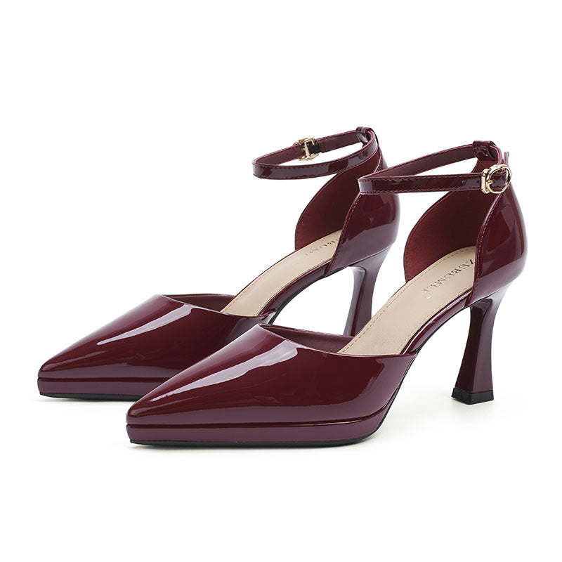 Women's sexy pointed-toe low-heeled waterproof platform sandals