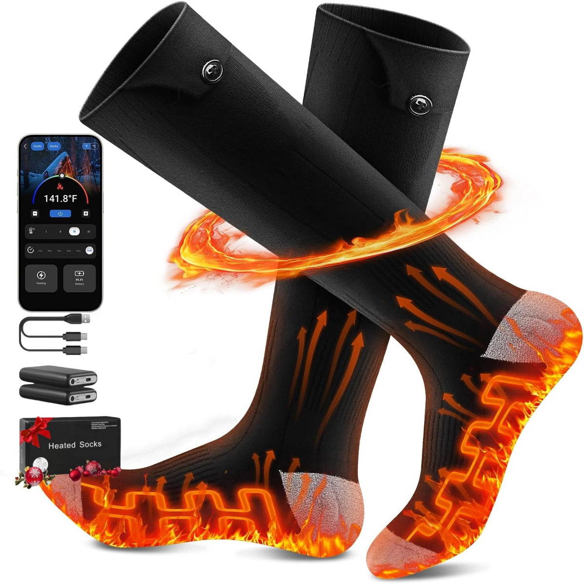 Smart App Control Electric Heated Socks