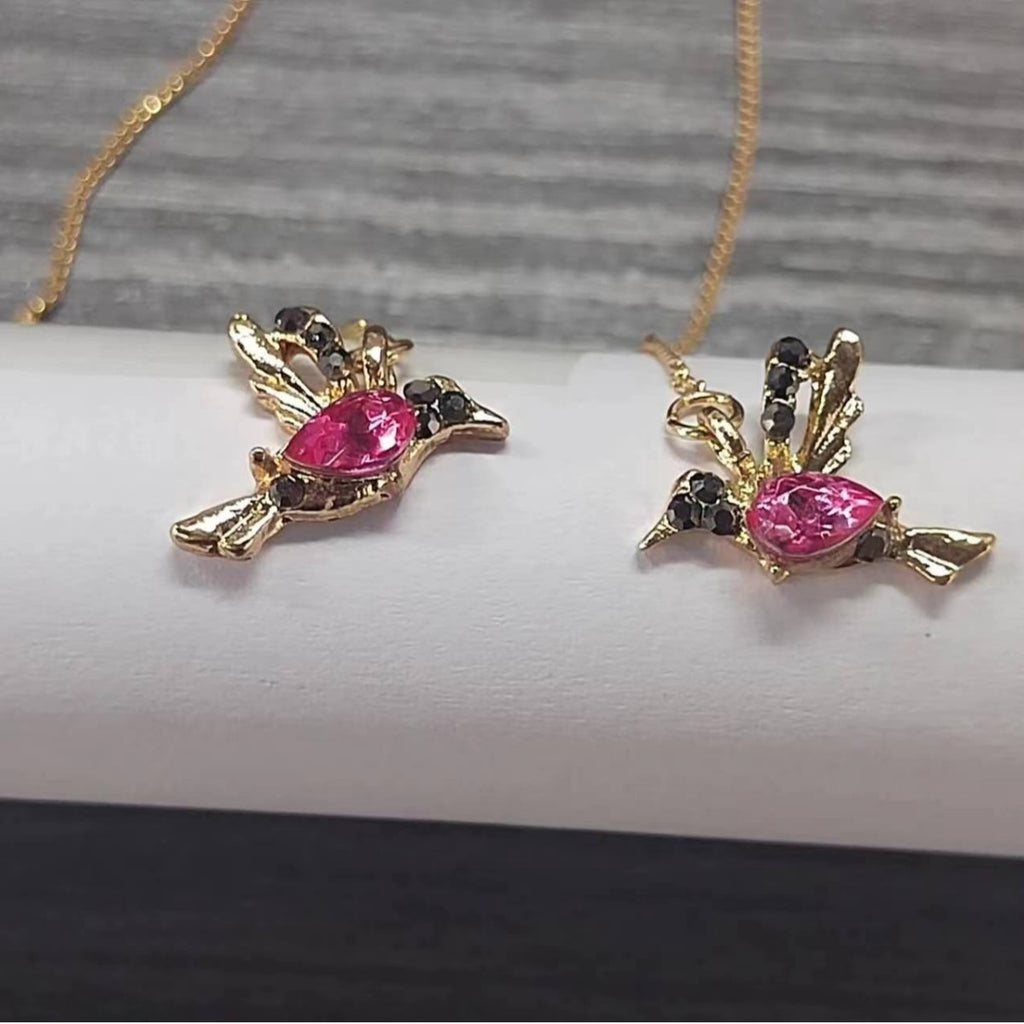 Hummingbird Animal Earrings with Zirconium Details