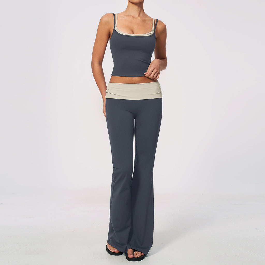 Women's seamless high-waist tummy-reducing and buttock-raising yoga set