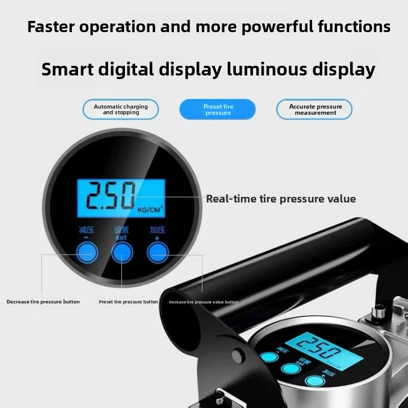 Dual Cylinder Car Air Pump with Digital Display