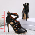 Womens Stiletto Buckle Sandals