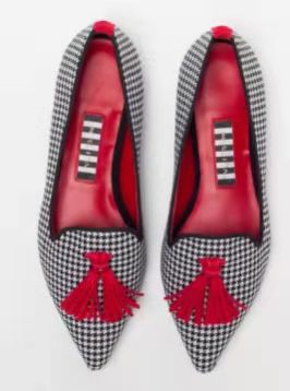 Womens Pointed Toe Tassel Flat Shoes