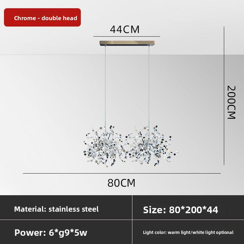 Stainless Steel Decorative Pendant Light Luxury Nordic Chandelier for Living Room Restaurant