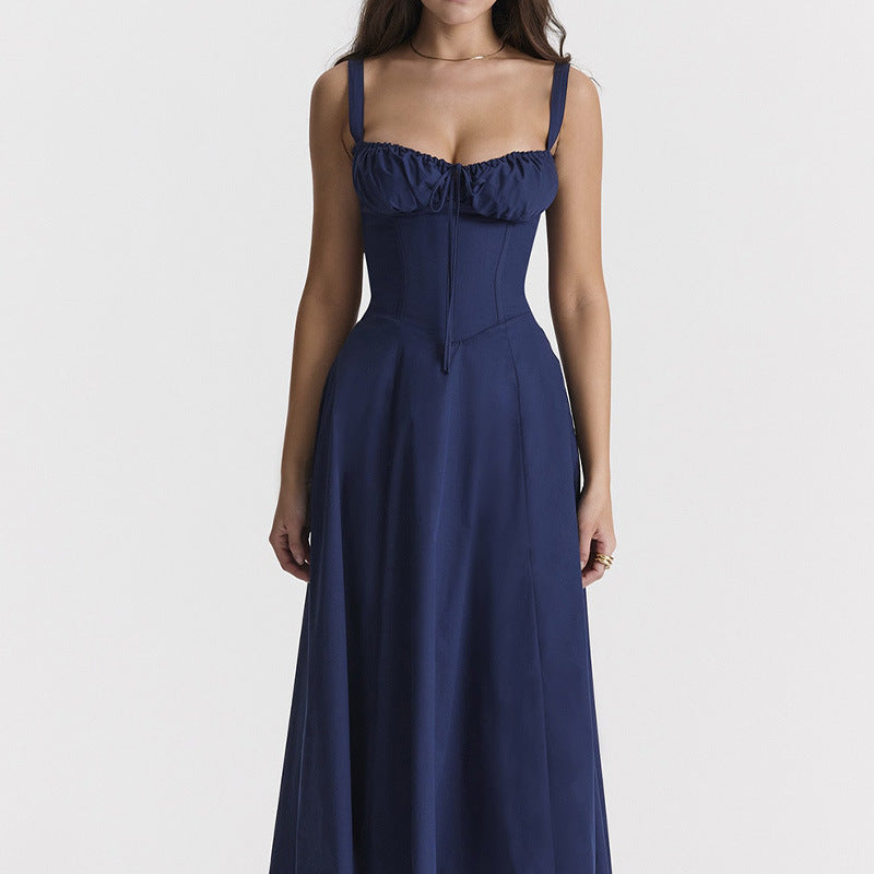 Retro-style dopamine slip dress