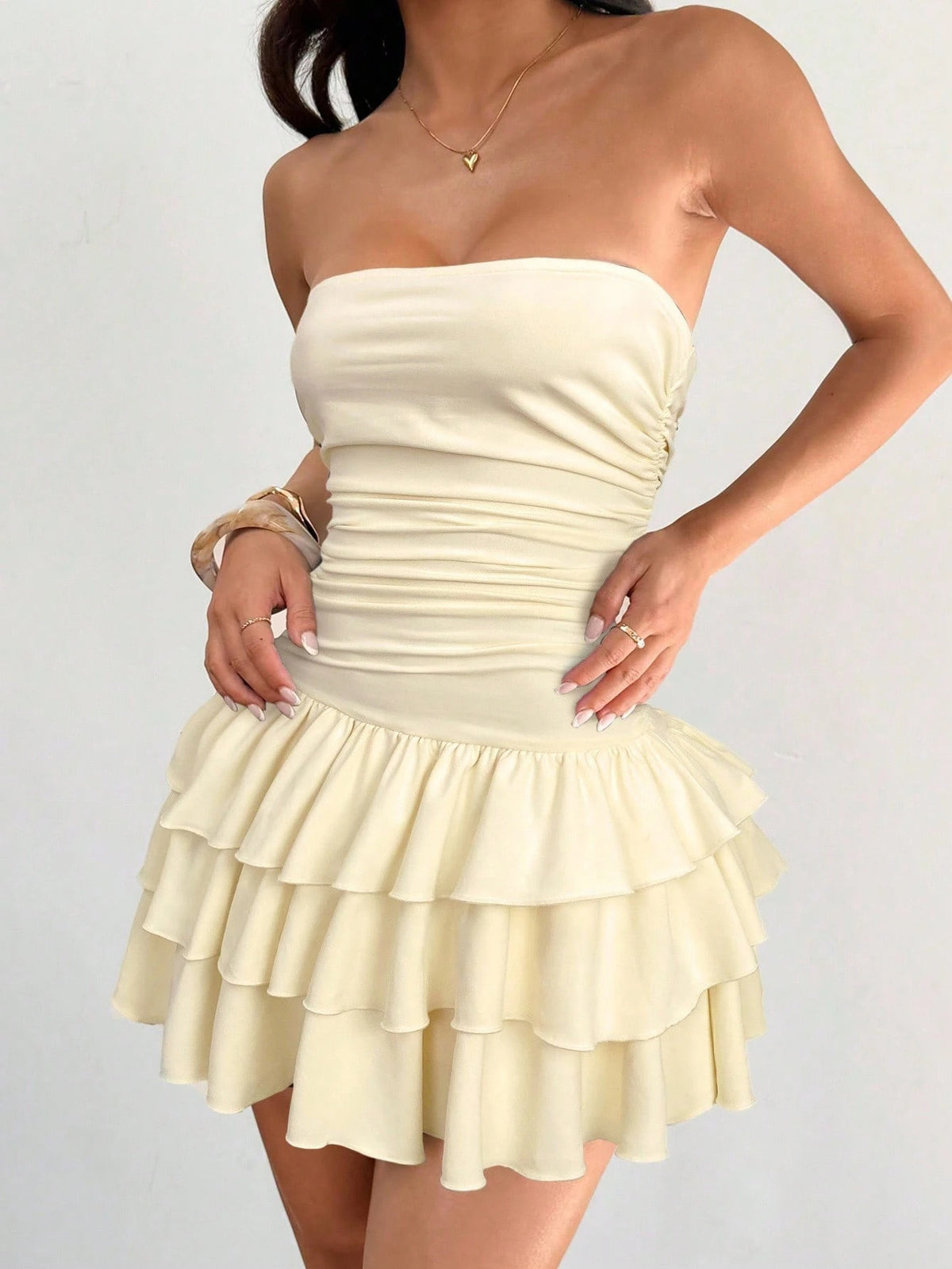 Women's Knitted Ruffle Mini Dress