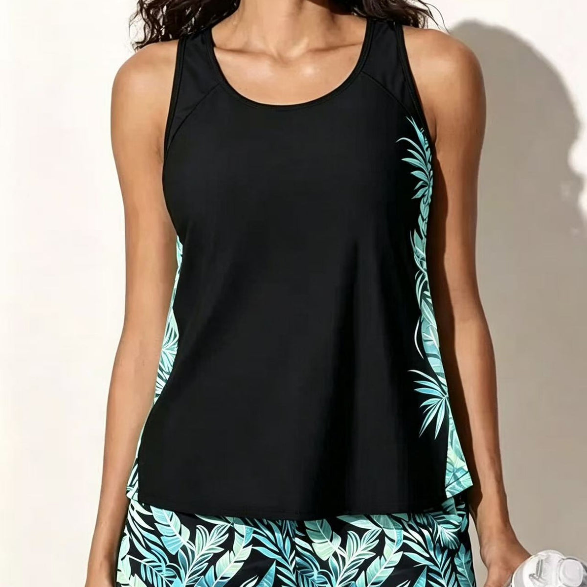 Women's Plus Size Two-Piece Printed Tankini Swimwear