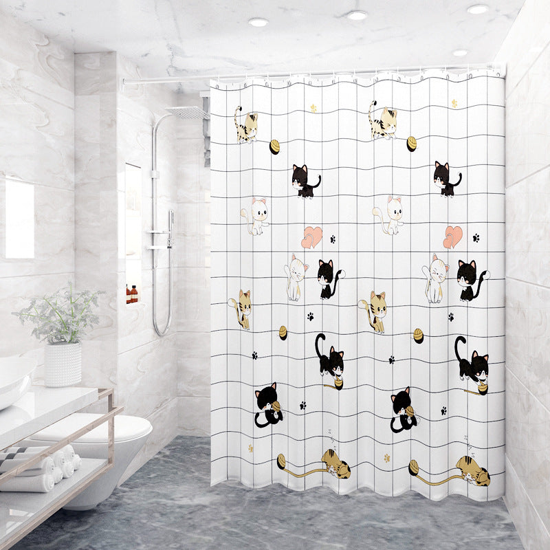 Bathroom partition curtain