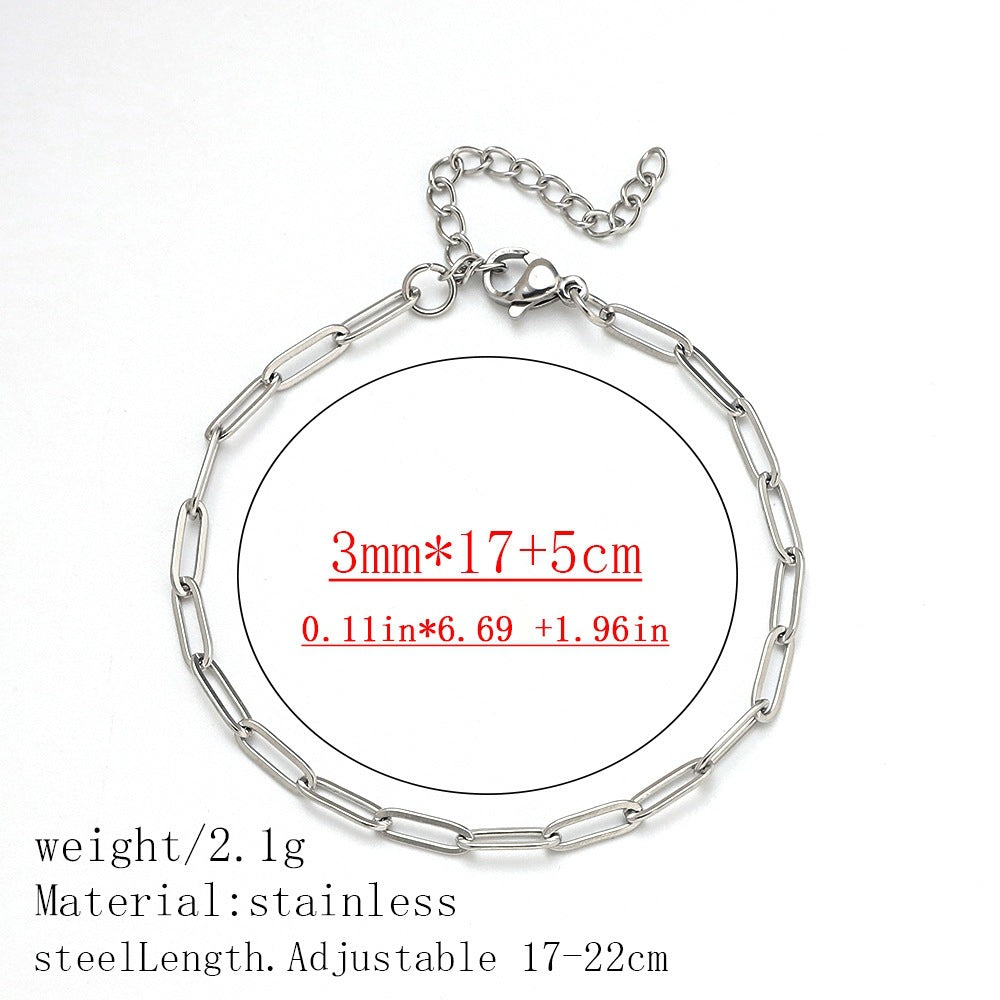 316L Titanium Steel Bracelet Waterproof Hypoallergenic Gold Plated Chain Jewelry for Men Women Unisex Fashion Accessories