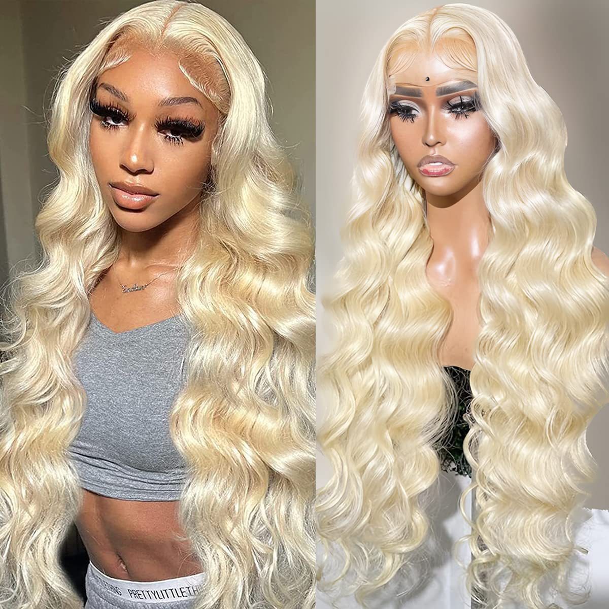 Hand-Crocheted Lace Front Deep Wave Synthetic Wig