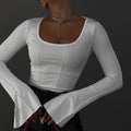 Womens Square Neck Knitted Pullover Top
