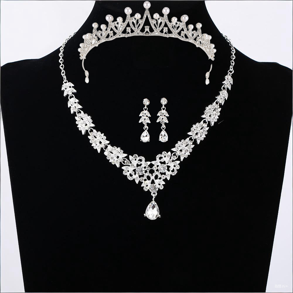 Bridal Crown Tiara Three-Piece Set