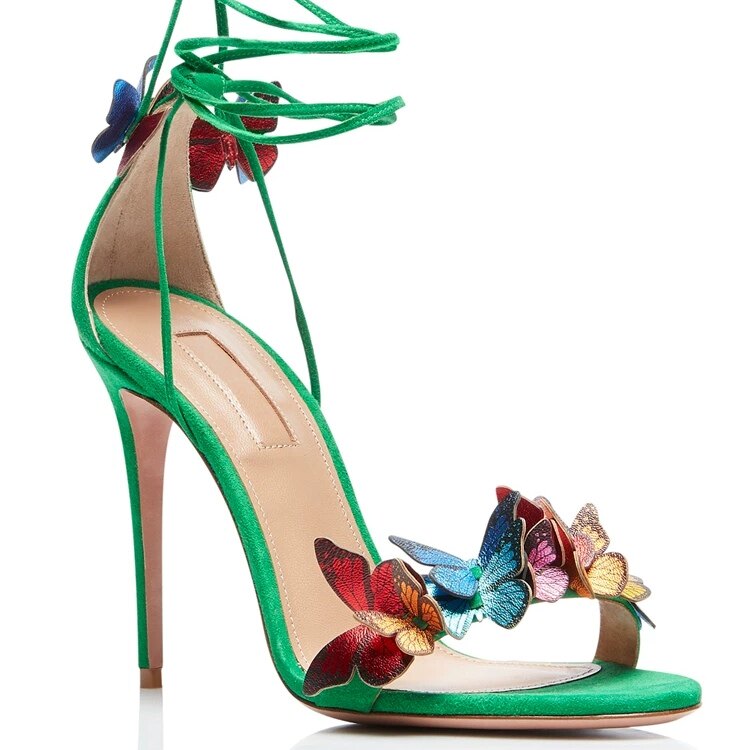 Strappy Butterfly High-Heeled Sandals