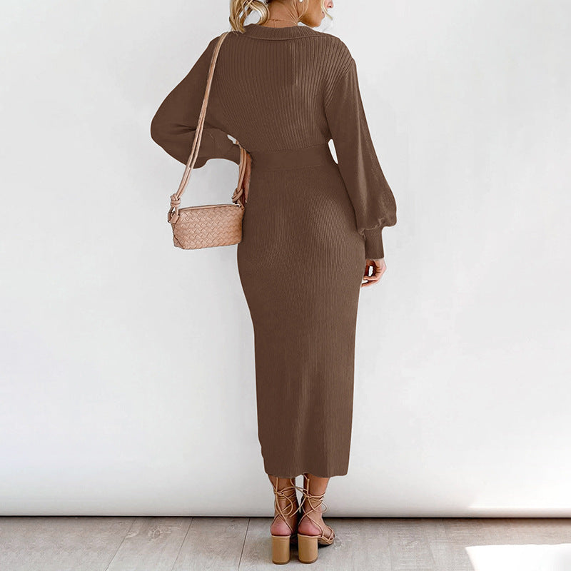 Womens Elegant Knit Long Dress