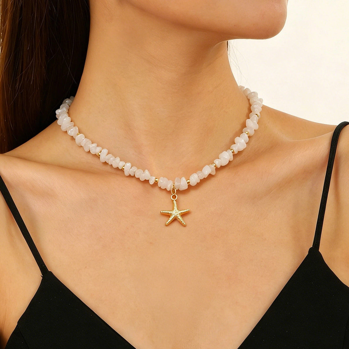 Layered Shell Pearl Starfish Pendant Bohemian Necklace