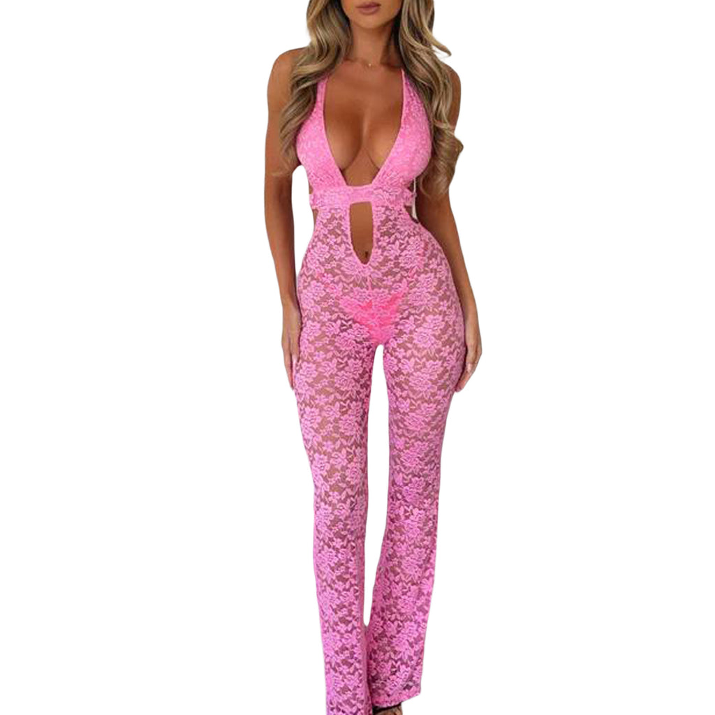 Elegant Lace Hollow-out Jumpsuit