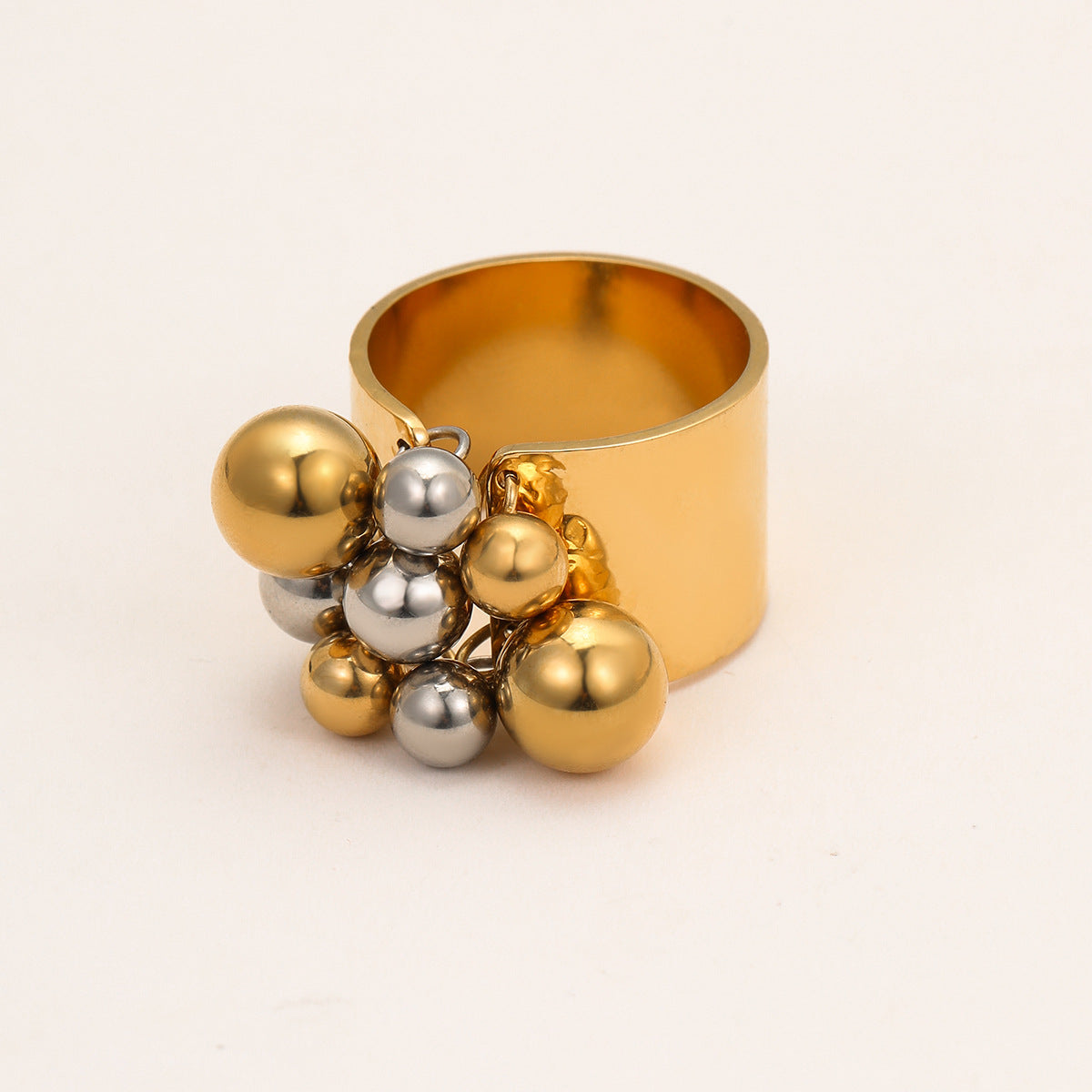 Stainless Steel Gold Plated Geometric Ring