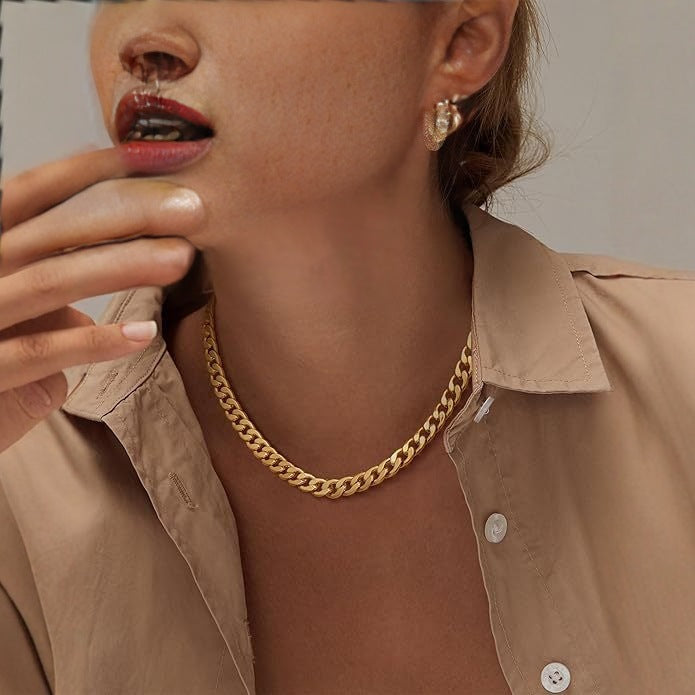 Stainless Steel Electroplated Gold Geometric Necklace