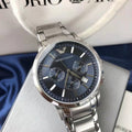 Men's Multifunctional Quartz Watch with Stainless Steel Band