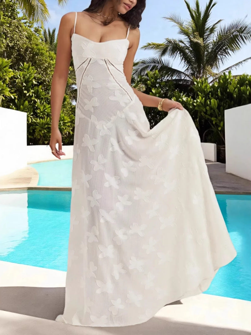 Floral Slip Dress with See-Through Design