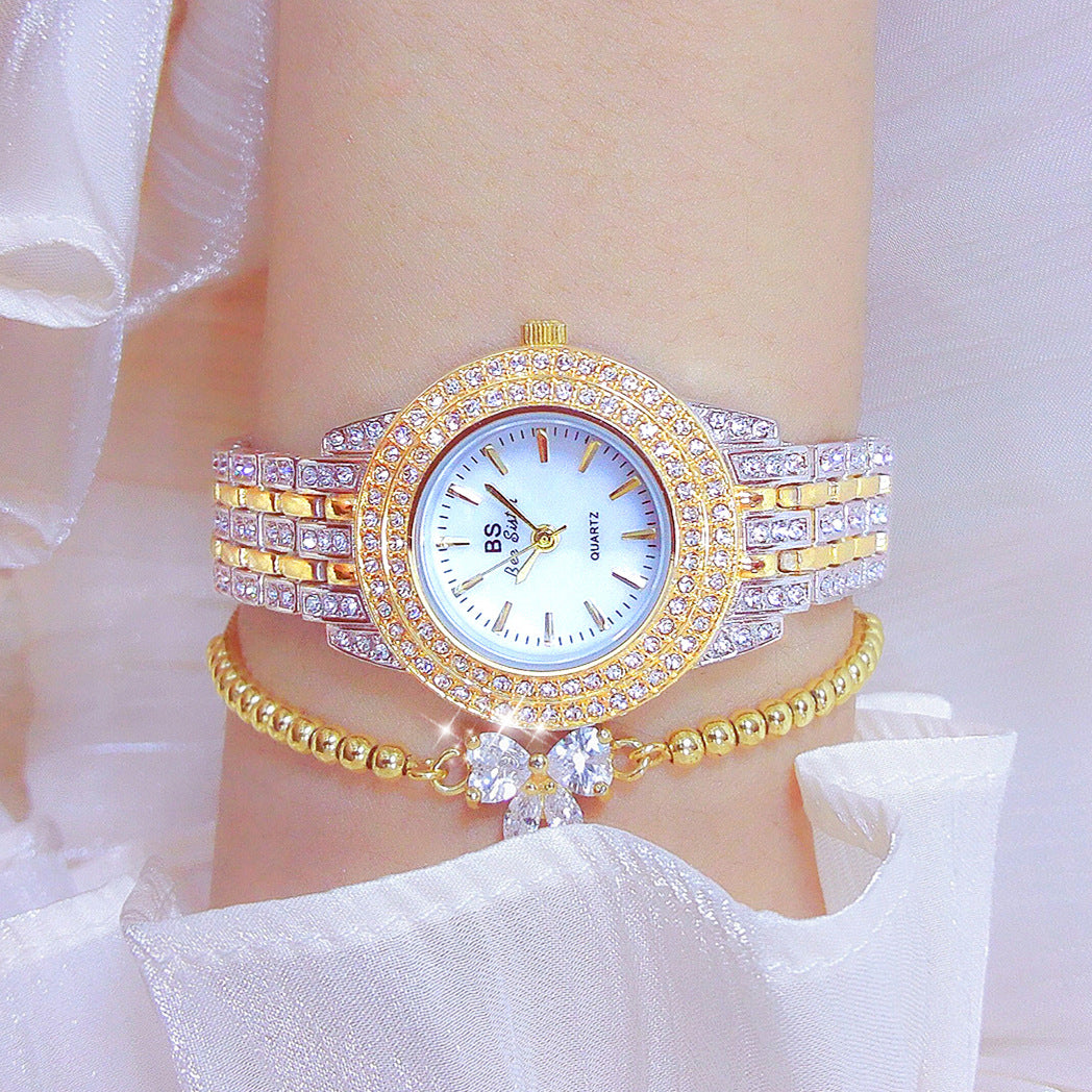 Luxury Diamond Women's Watch with Mother-of-Pearl Dial