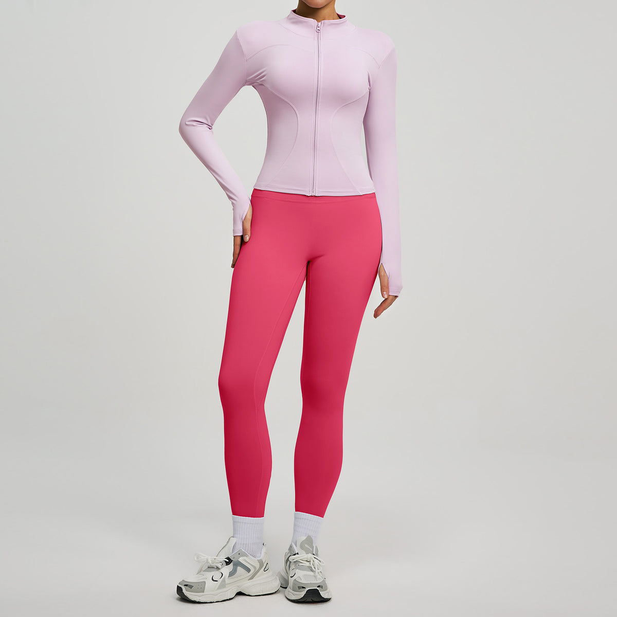 Lady's high-waisted yoga workout outfit