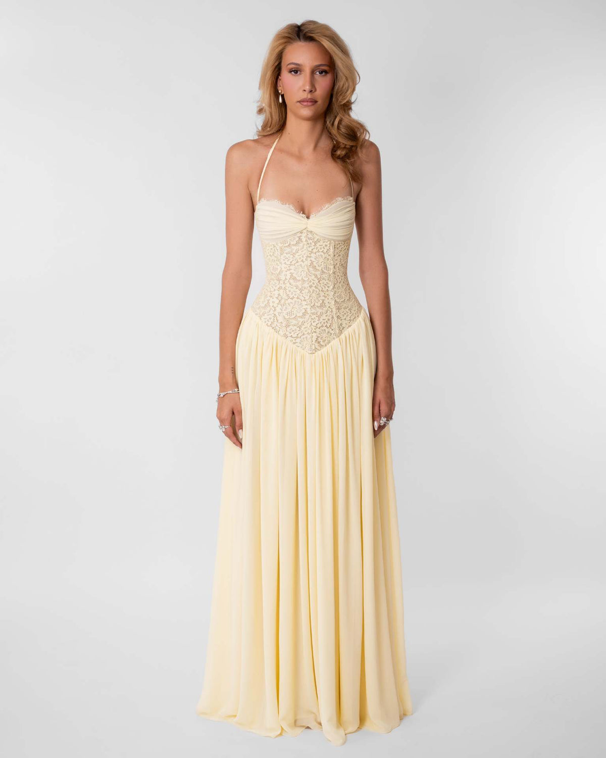 Womens Lace Ruched Bodycon Maxi Dress Deep V Neck Sleeveless Formal Evening Gown