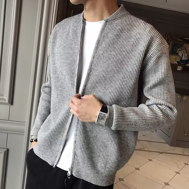 Mens Polyester Knit Cardigan