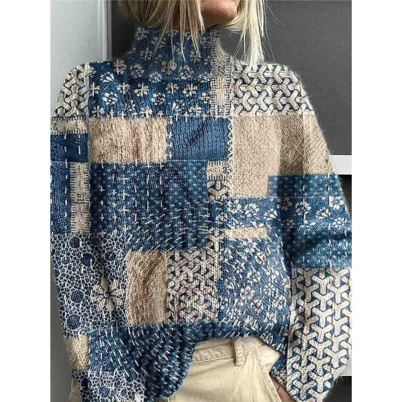 Women's pullover printed loose-fitting casual top