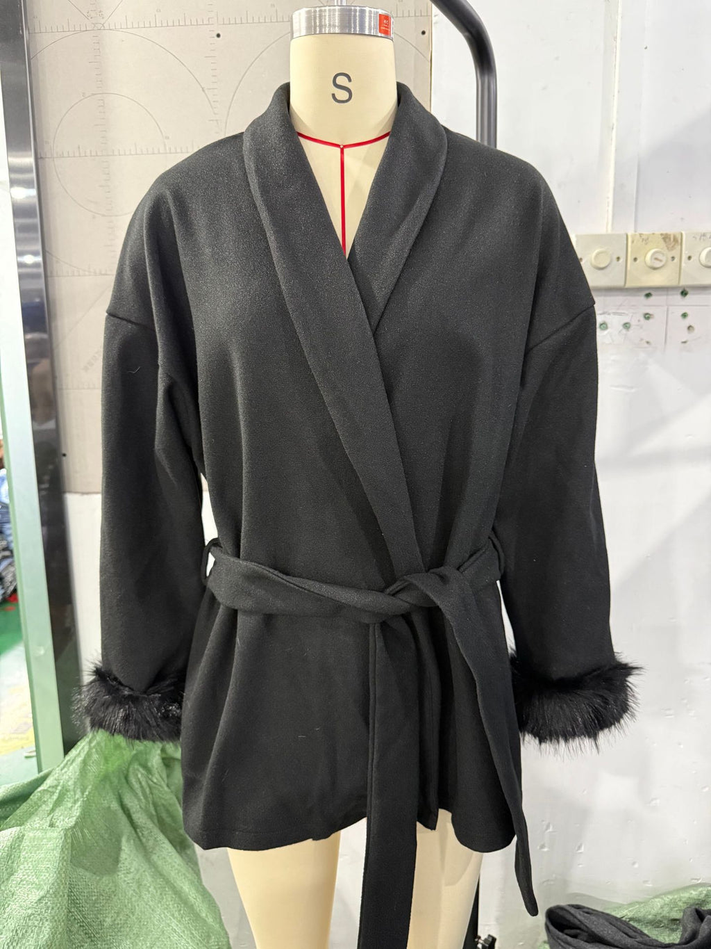 Wool coat, short-style overcoat
