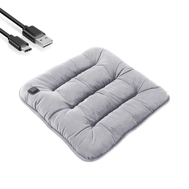 Graphene Heating Plush Car Seat Cushion USB Powered Winter Warm Universal Single Piece
