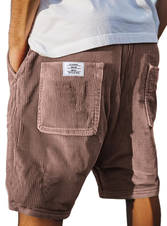 New Style Cross-Border Foreign Trade Men's Fashion American-Style Multi-Pocket Vintage Corduroy Shorts
