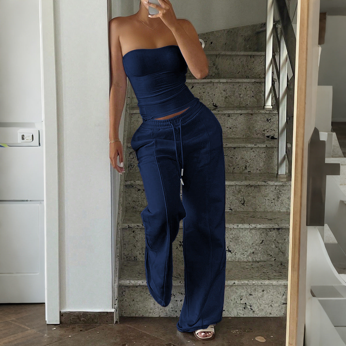 Women's Sleeveless Vest and Long Pants Set