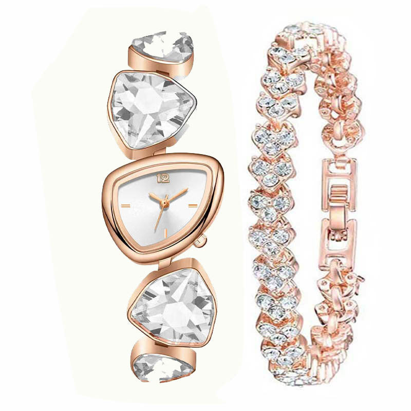 Women's Diamond Accent Quartz Watch with Metal Bracelet