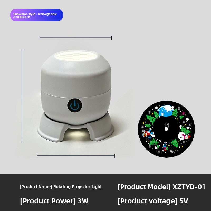 Rotating LED Projection Night Light with Holiday Themes