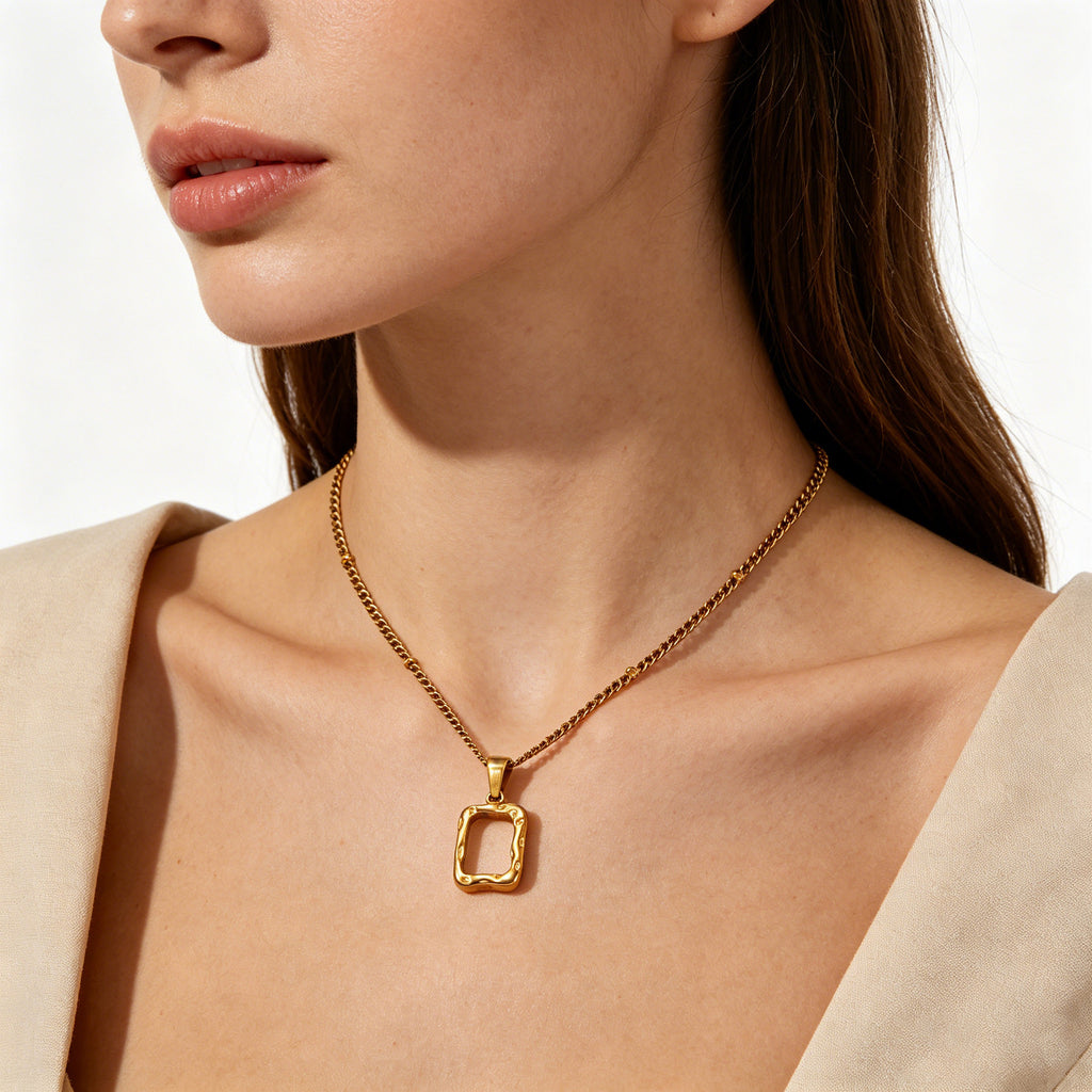 Geometric Layered Stainless Steel Necklace