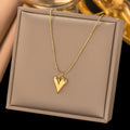 Titanium Steel Heart-Shaped Necklace for Women Fashion Heart Pendant Necklace
