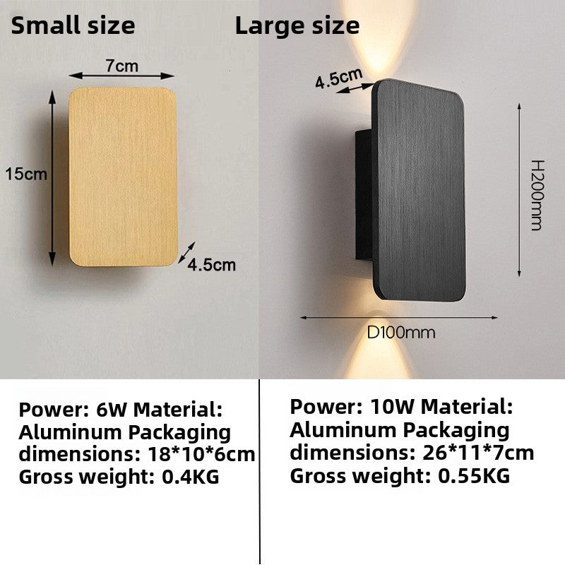 Nordic Brushed Aluminum LED Wall Lamp Up Down Light for Bedroom Living Room