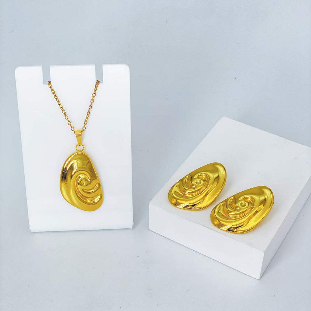 Stainless Steel Earrings and Necklace