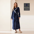Thickened Long Coral Velvet Flannel Bathrobe for Couples