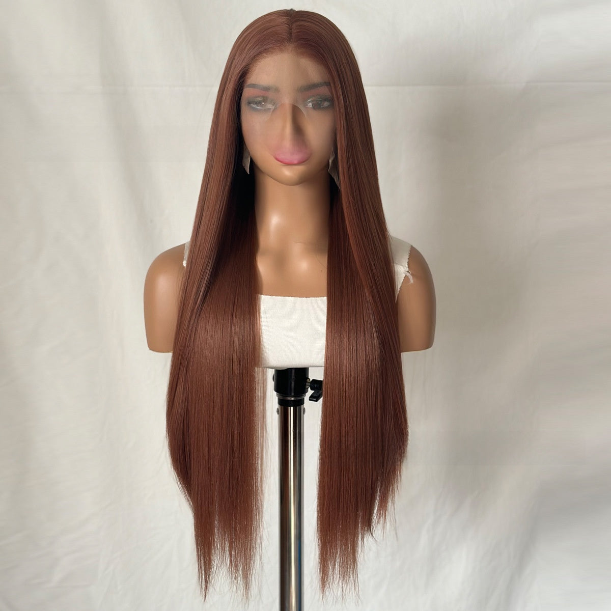 Long Straight Synthetic Hair Wig with Front Lace