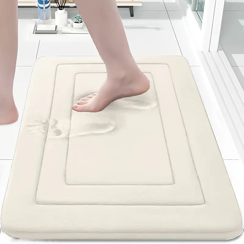 Back Pattern Coral Fleece Bathroom Floor Mat