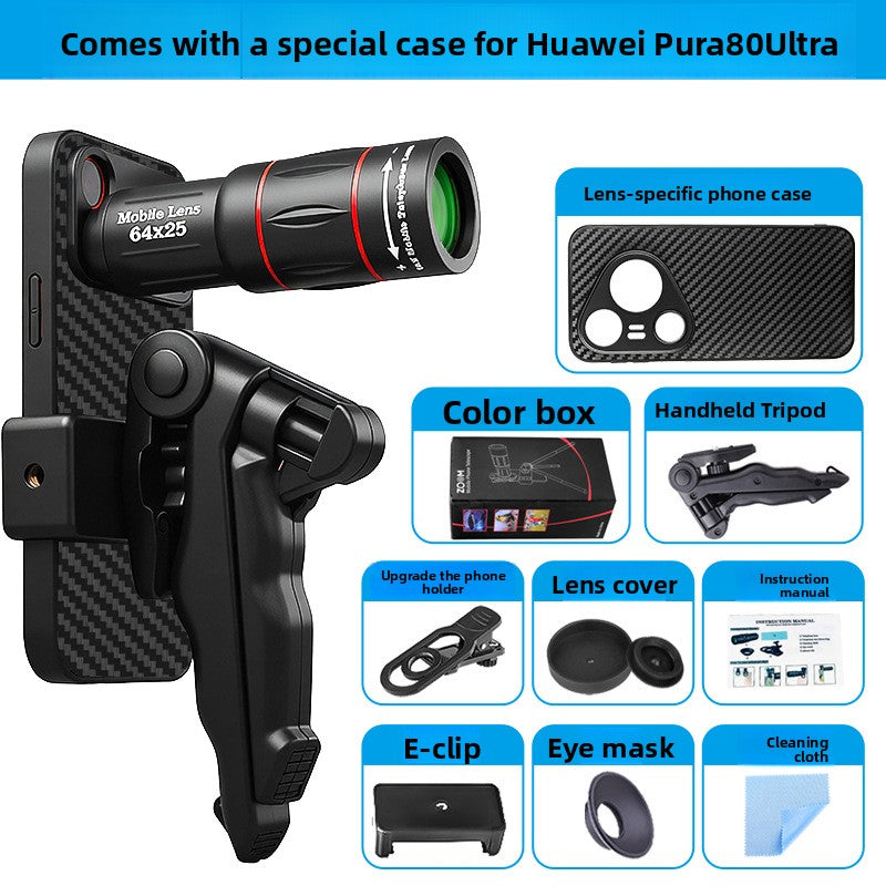 64x Telephoto Lens with Anti-Shake Bracket for Smartphones