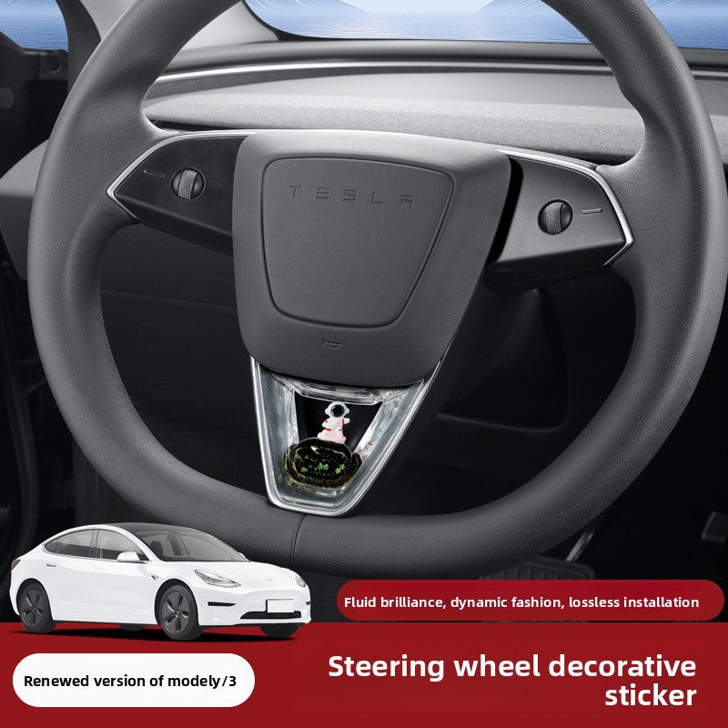 Tesla Steering Wheel Decorative Sticker