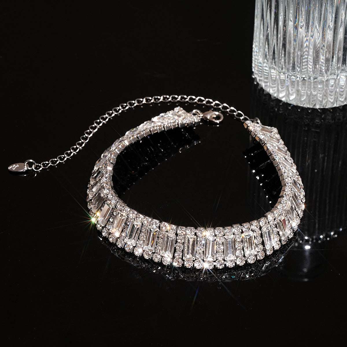 Geometric Diamond Square Necklace