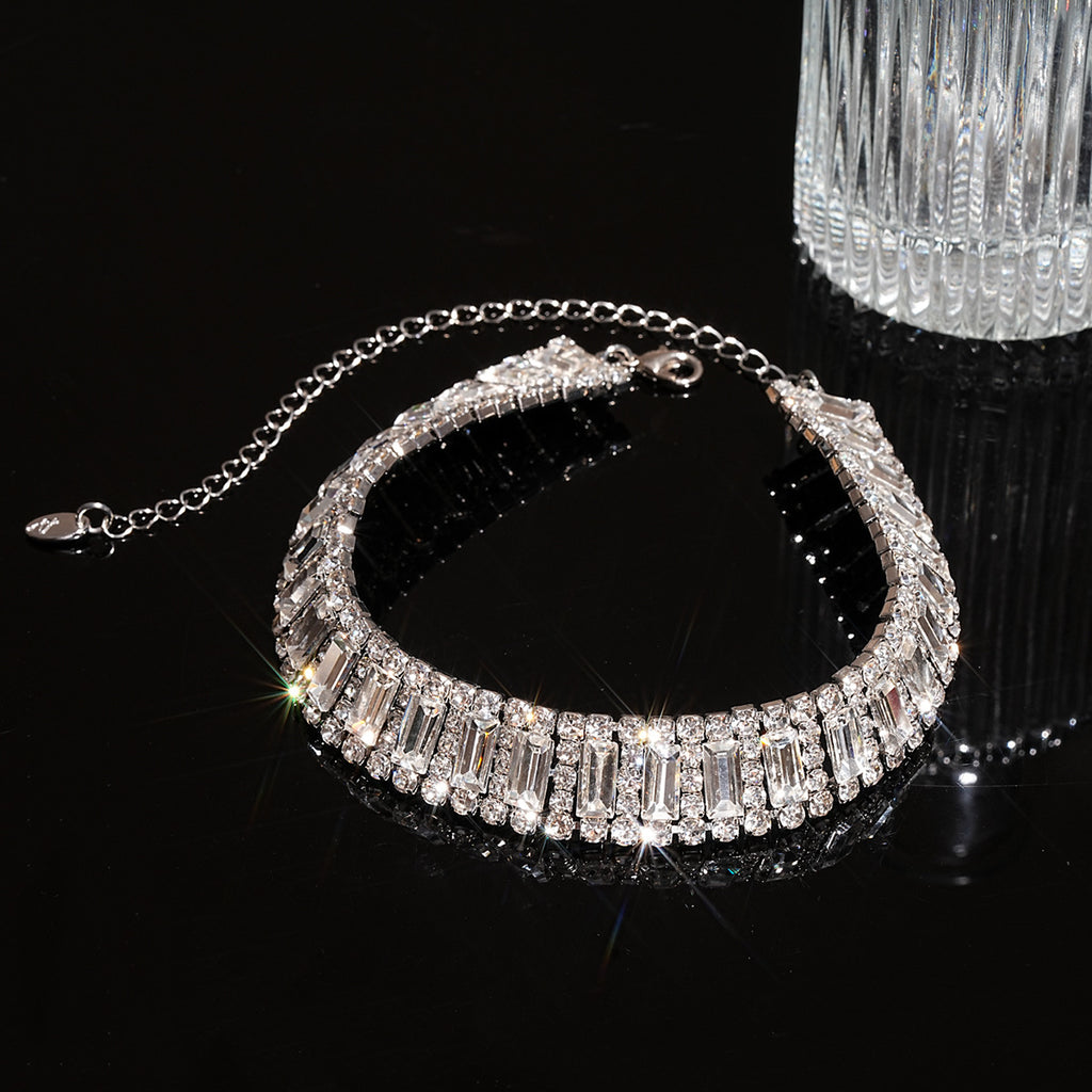 Geometric Diamond Square Necklace