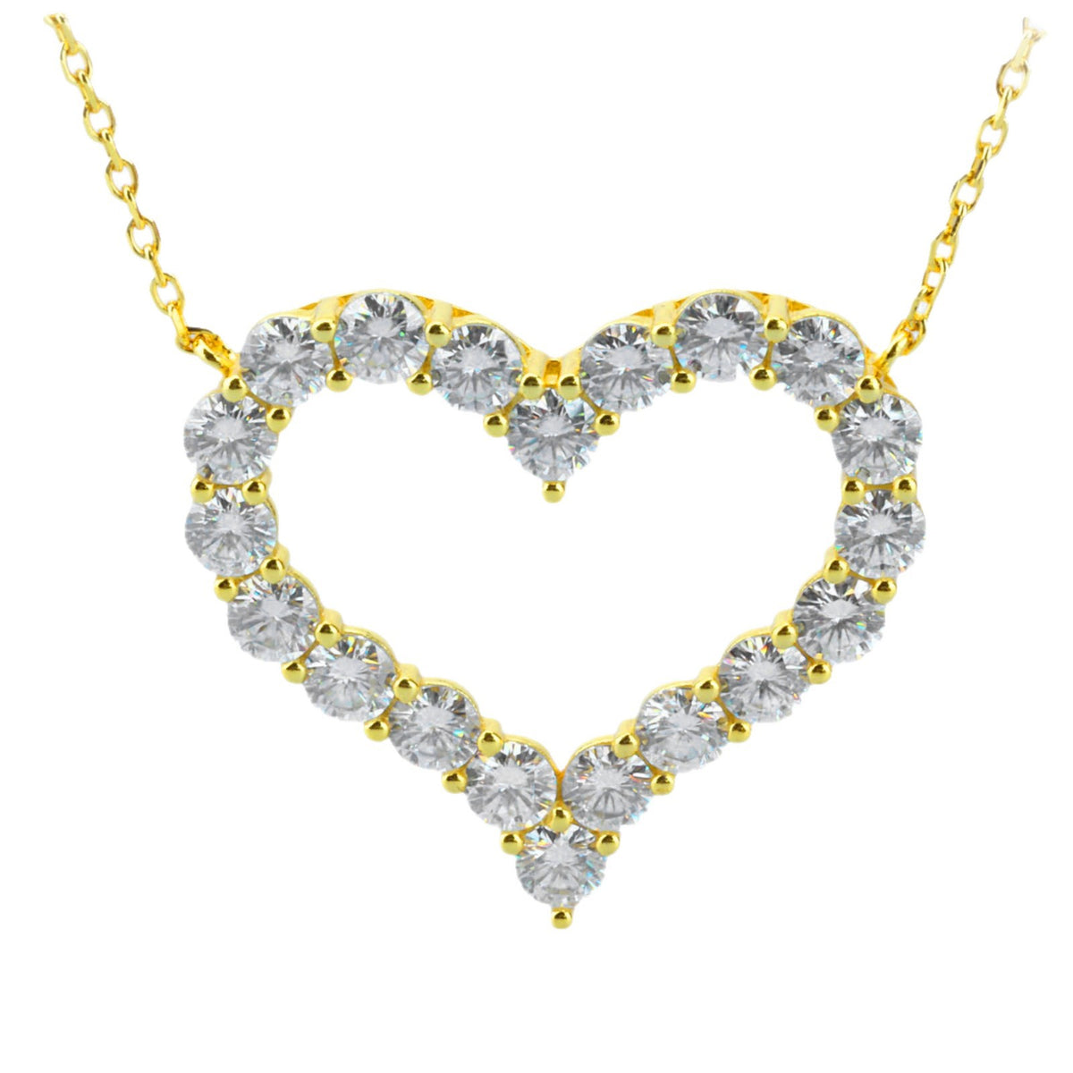 Sterling Silver Moissanite Heart Necklace