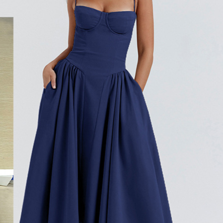 French Retro Long Sleeveless Dress